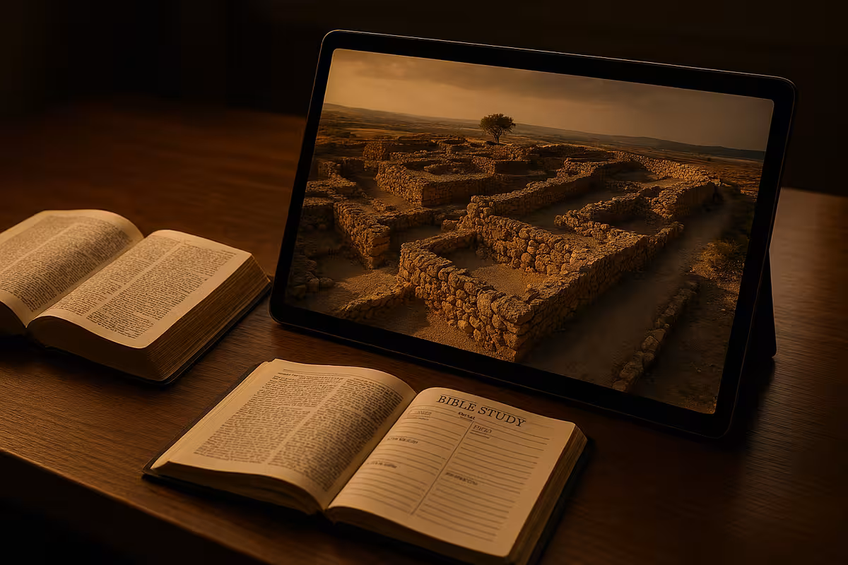 Estudante analisando evidências arqueológicas para saber se o curso bíblico da Novo Tempo é bom.