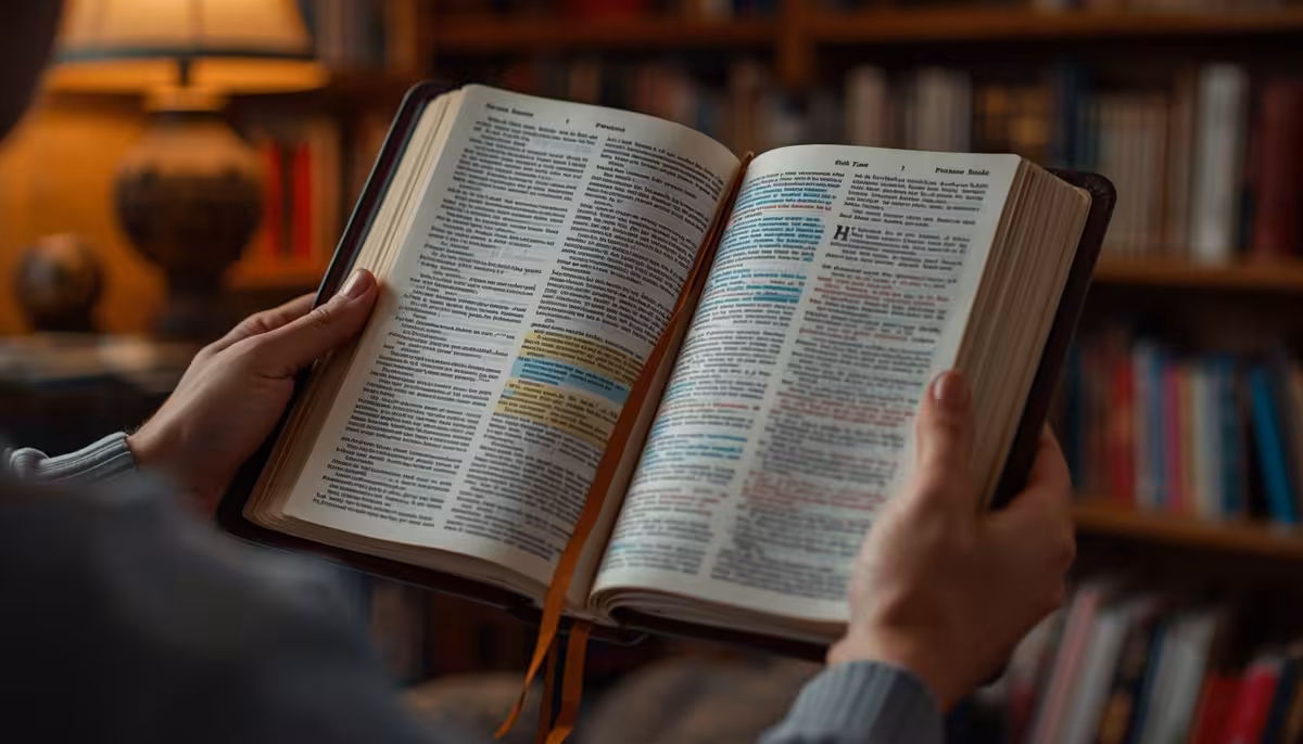 Melhores Bíblias de estudo em uma mesa de trabalho teológico